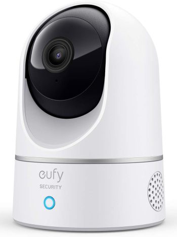 Security Indoor Cam E220, Camera for home Security, Pan & Tilt, Dog/Pet Camera, 2K Wi-Fi Plug-in, Motion Tracking, Motion Only Alerts, Night Vision, HomeBase 3 Compatible, Voice Assistant Support